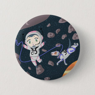 Asteroid Girl Button