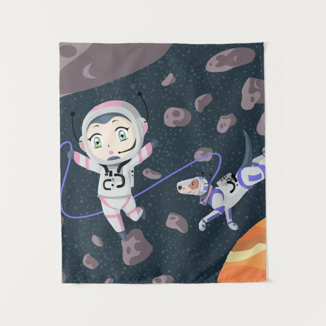 Asteroid Girl Wandteppich (Vorderseite)