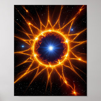 Asteroide in der Nähe der Supernova-Explosion Poster