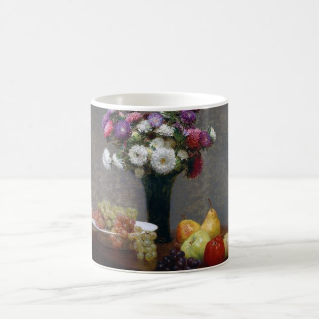 Asters and Fruit, Henri Fantin-Latour Kaffeetasse (Mittel)