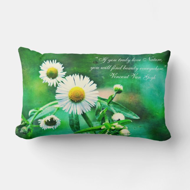 Asters Green Glow Throw Kissen (Vorderseite)