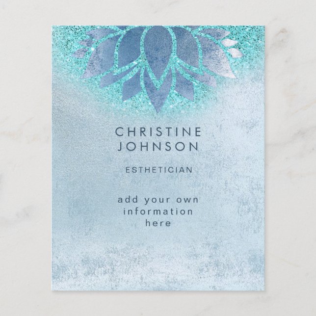 Ästhetik blauer aquamariner Imitate Glitzer Flyer (Vorne)