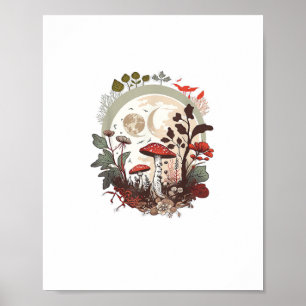 Ästhetik Goblincore und Cottagecore Pilz Seren Poster
