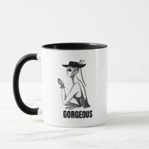Ästhetik Mode Mädchen Tasse | Schwarz & Weiß Gorge