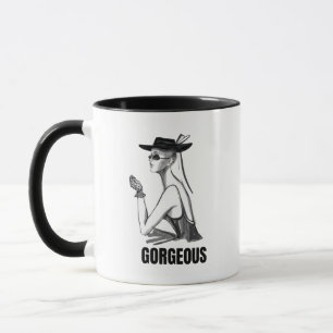 Ästhetik Mode Mädchen Tasse Schwarz & Weiß Gorge