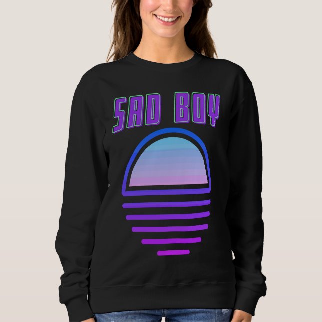 Ästhetik Vaporwave Retro 90er 80er Trauriger Junge Sweatshirt (Vorderseite)