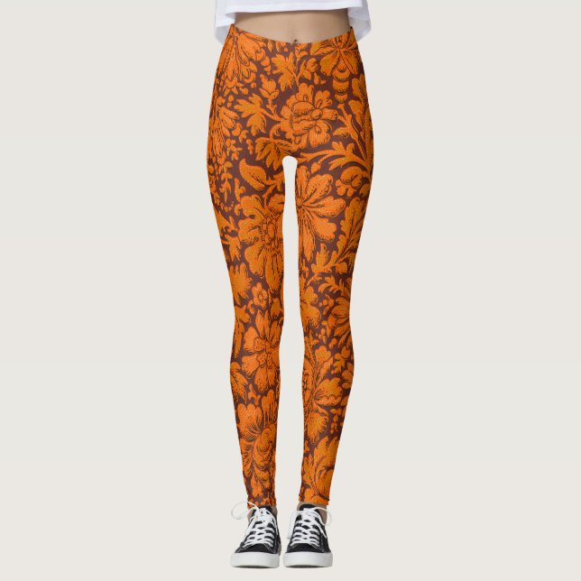 Ästhetik Vintag überall in Blumendruck Leggings (Vorderseite)