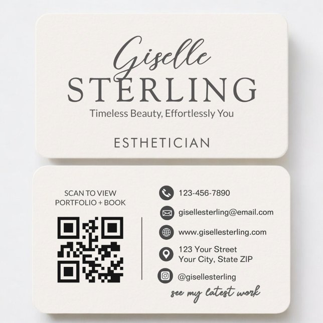 Ästhetiker Neutrales QR-Code Visitenkarte (Von Creator hochgeladen)
