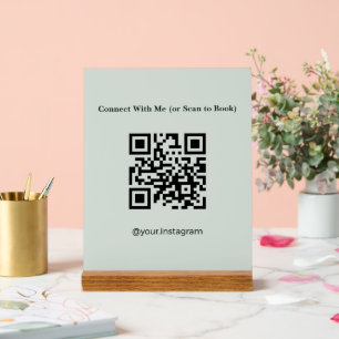 Ästhetikerin Sage Green QR-Code-Buchung Acrylschild