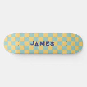 ästhetisch blaues Schachbrettmuster Skateboard