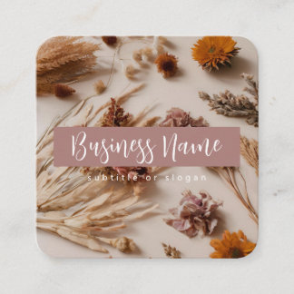 ästhetisch | Boho | Floral getrocknet | Visitenkar Quadratische Visitenkarte