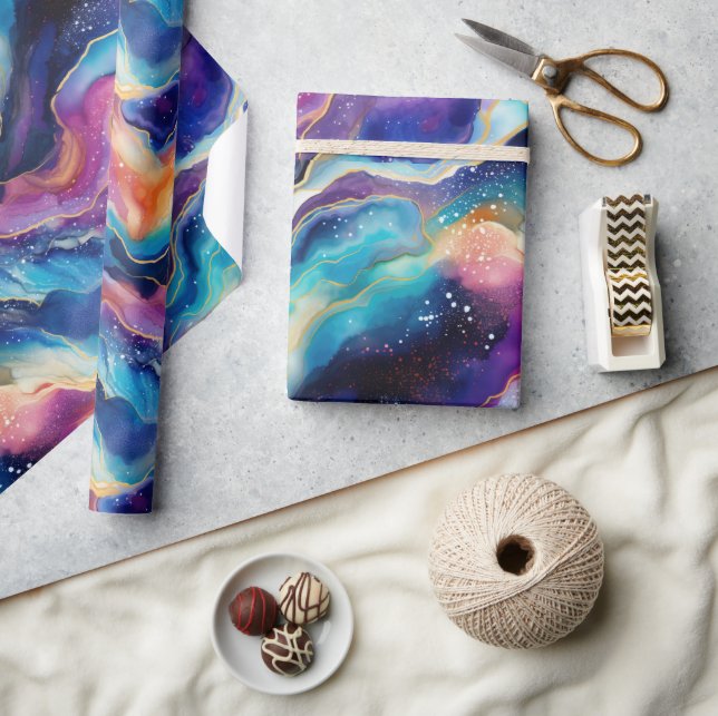 Ästhetisch bunter Regenbogen agieren moderner Glit Geschenkpapier (Kunsthandwerk)