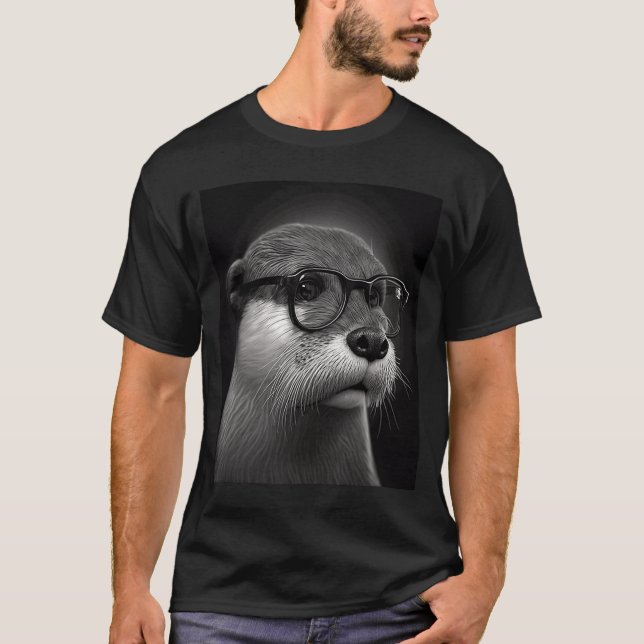 Ästhetisch Cooler Otter Cooler Otter mit Sonnenbla T-Shirt (Vorderseite)