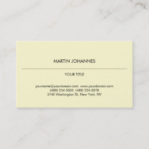 Ästhetisch Einfach Professionell Cremefarben Minim Visitenkarte