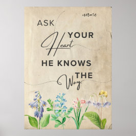 ästhetisch minimalistisch-blumeninspiriertes Zitat Poster