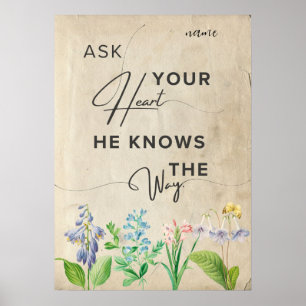 ästhetisch minimalistisch-blumeninspiriertes Zitat Poster