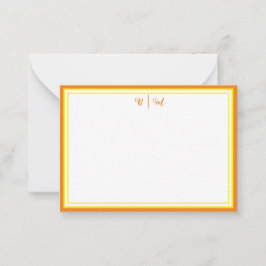 Ästhetisch Minimalistisch mit Borders & Monogram Mitteilungskarte