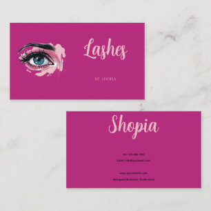 Ästhetisch Pink Lasheh Minimalistisch Eyelash Visitenkarte
