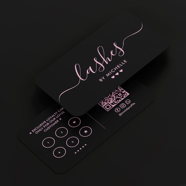 Ästhetisch Pink Lashes Makeup Artist Loyalty Visitenkarte (Aesthetic Pink Lashes Makeup Artist Loyalty Business Card
)