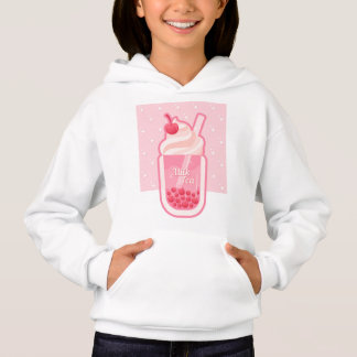 Ästhetisch Pink Milk Tea Hoodie 02