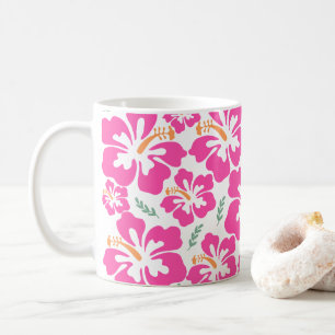 Ästhetisch rosa Hibiskus Wiederholung Kaffeetasse