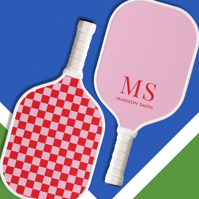 Ästhetisch rosa, kariert pickleball schläger (Von Creator hochgeladen)