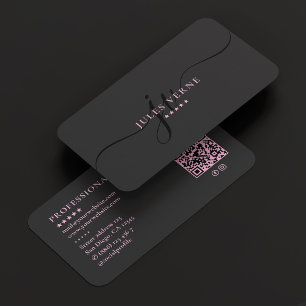 Ästhetisch Schwarz Rosa Schönheit Monogramm Weibli Visitenkarte