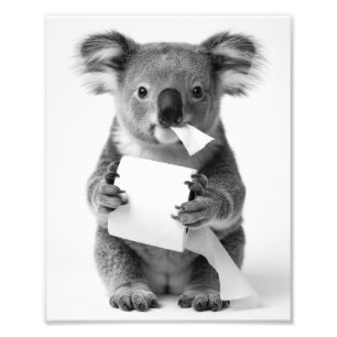 Ästhetisch Süßer Koala mit Toilettenpapier Fotodruck