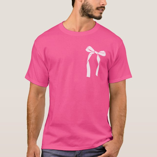 Ästhetisch Trendy Pink Coquette Bow T - Shirt (Vorderseite)