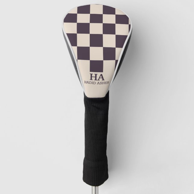 Ästhetisch überprüfte Retro-Mit Monogramm Initiale Golf Headcover (Vorderseite)
