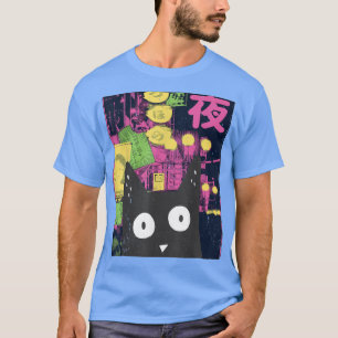 Ästhetische Alt Süße Anime Katze Neko Japan Manga T-Shirt