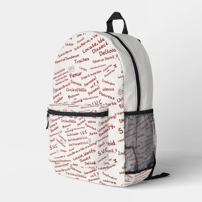 Ästhetische Anatomie-Notizen Rucksack für Medizins (Rückseitige Ecke Rechts)