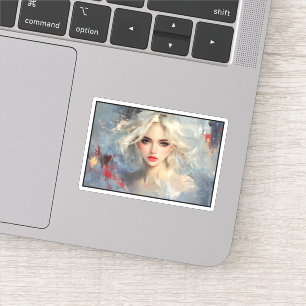 Ästhetische Anime-Rosa-Blumenfeld-Laptop-Hülle - Aufkleber