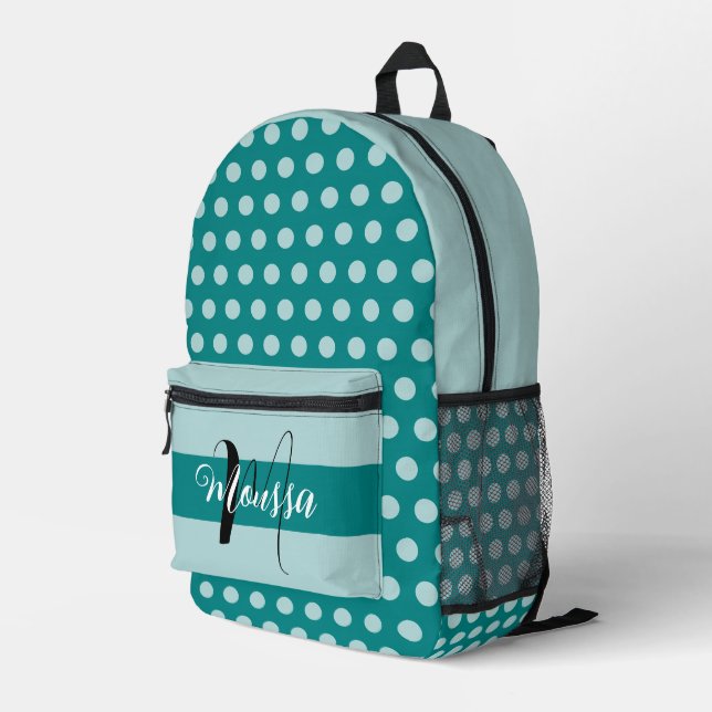 Ästhetische Aquamarine Farbe - Beste Anfangsbezeic Bedruckter Rucksack (Rückseitige Ecke Rechts)