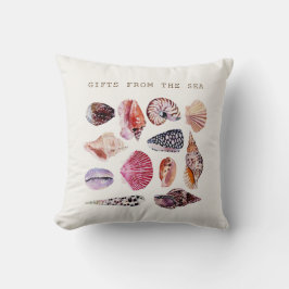 Ästhetische Aquarell-Muscheln Kissen