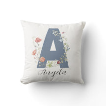 Ästhetische Aquarellblütenbuchstabe A Monogramm