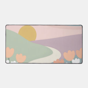 Ästhetische Ätherische Pastell Blumen Schreibtisch Schreibtischunterlage