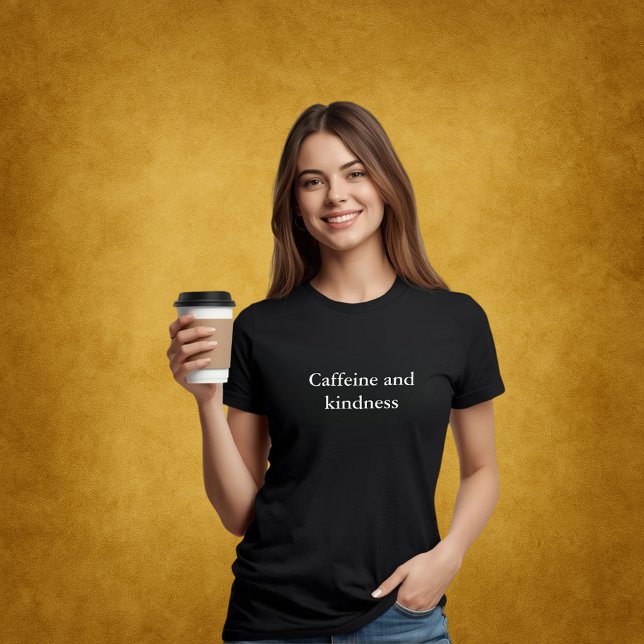 ästhetische Ausstattung Zitat Koffein und Freundli T-Shirt (Von Creator hochgeladen)