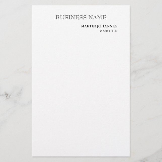 Ästhetische Beruflich-schicke White-Business-Karte Briefpapier (Vorderseite)