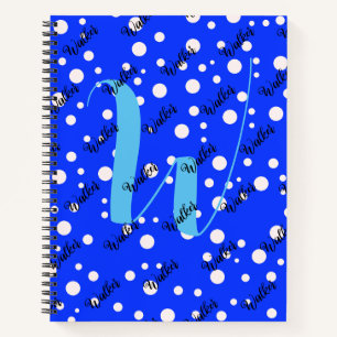 Ästhetische blaue Farbe - monogrammierter Anfangsb Notizbuch