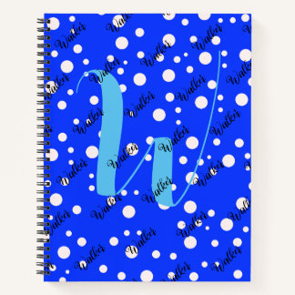 Ästhetische blaue Farbe - monogrammierter Anfangsb Notizbuch