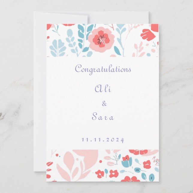 Ästhetische Blume Hochzeitseinladung Einladung (Vorderseite)