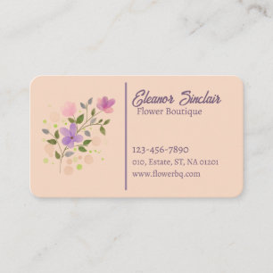 Ästhetische Blume Lila Creme Pastel Visitenkarte