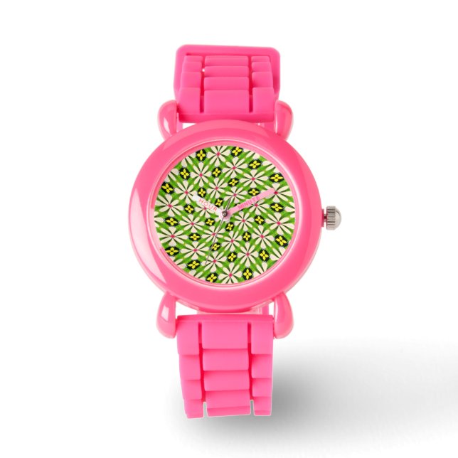 Ästhetische Blume Muster Armbanduhr (Vorderseite)