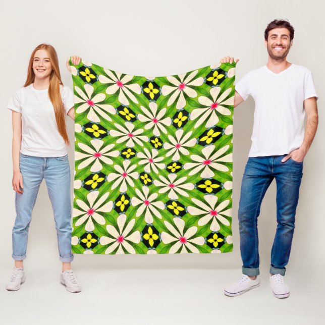 Ästhetische Blume Muster Fleecedecke (Beispiel)