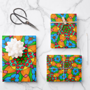 Ästhetische Blume Muster Geschenkpapier Set