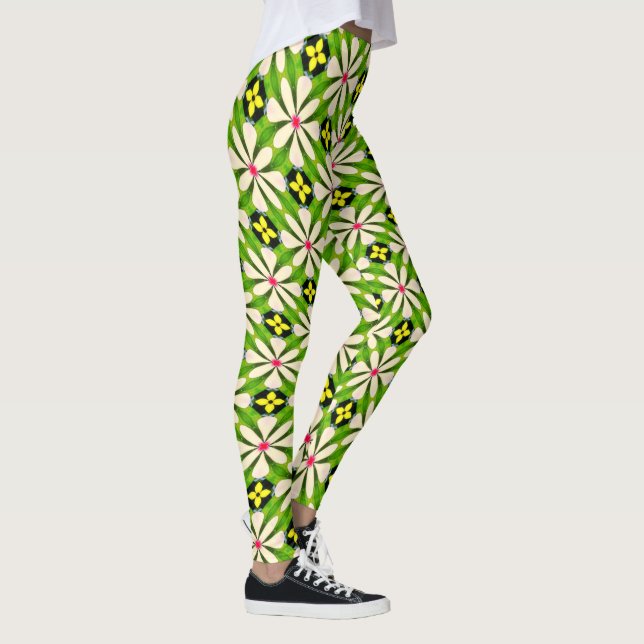 Ästhetische Blume Muster Leggings (Rechts)