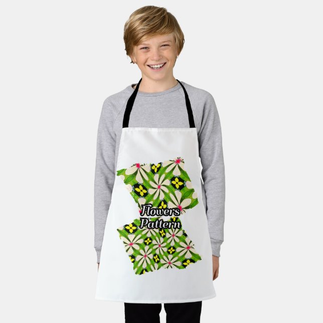 Ästhetische Blume Muster Schürze (Getragen)