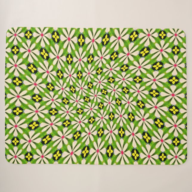 Ästhetische Blume Muster Sherpadecke (Vorderseite (Horizontal))