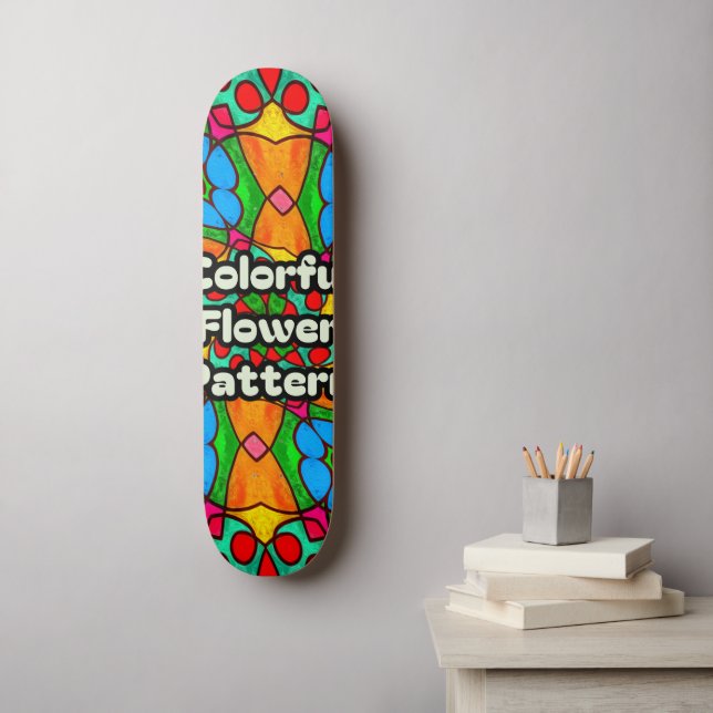 Ästhetische Blume Muster Skateboard (Wandkunst)